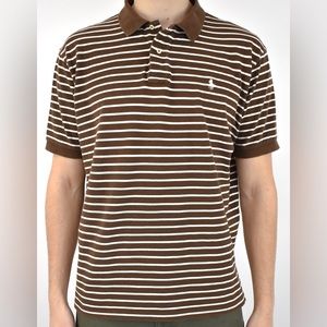 Polo Ralph Lauren Mens Brown Short Sleeve Polo Shirt Sz Extra Large Preppy Logo